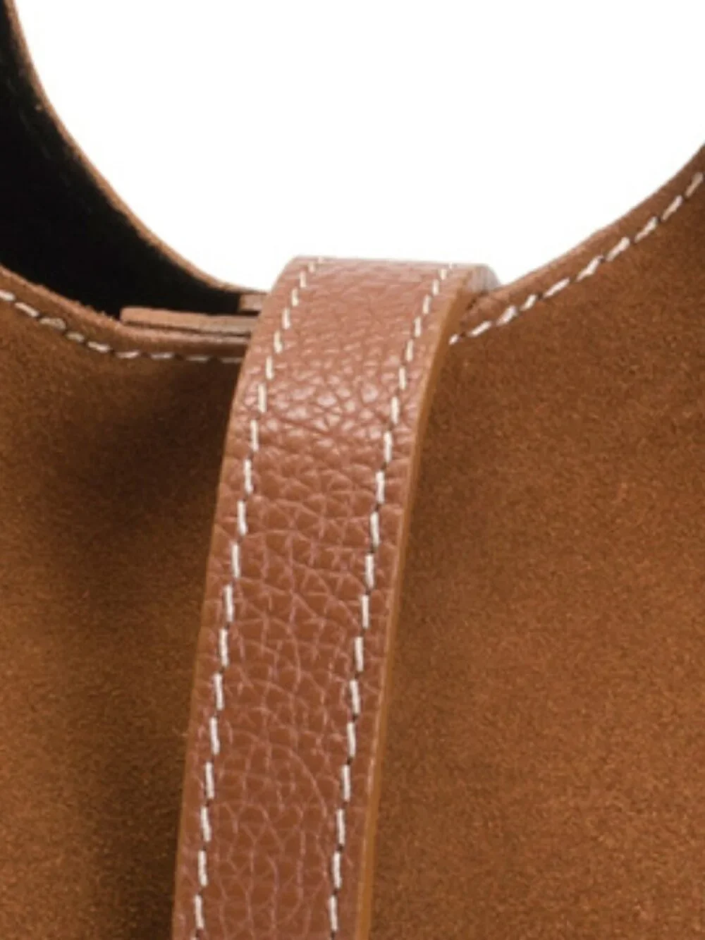 ISADORA Made In Italy Suede Mini Hobo With Bar Hardware And Double Gussets